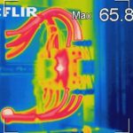 Thermografie in Schaltanlagen an warmes Schütz zur Überwachung einschleichender Übergangswiderstände.